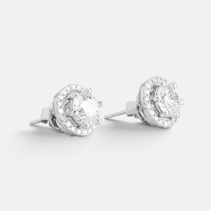 Halo Diamond Stud Earrings